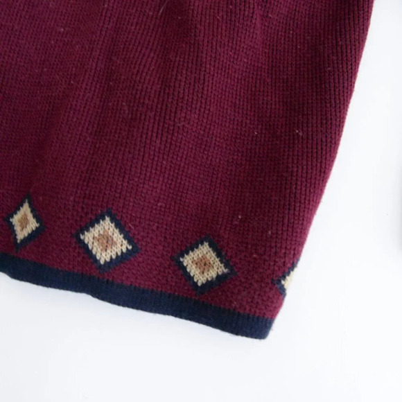 Vintage TanJay Maroon Button Up Cardigan Knit  Sweater Size Large - Picture 6 of 12